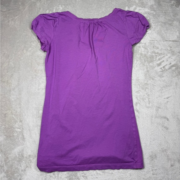 Theory Women’s Y2K Vintage Purple V Neck Cap Sleeve T-Shirt Size P (US Size 0) - Picture 8 of 14
